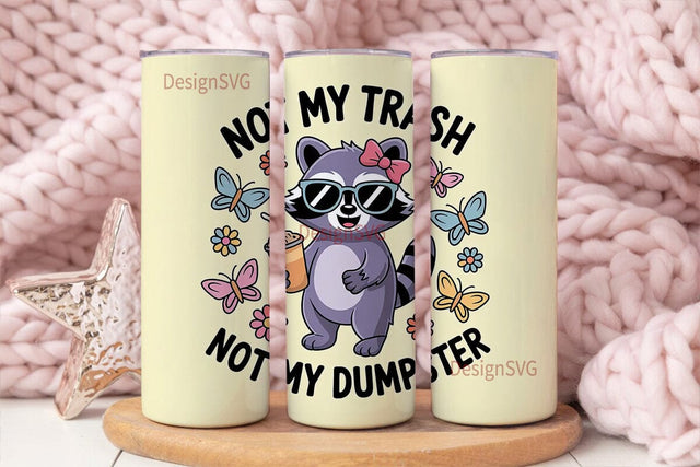 Raccoon Tumbler Wrap PNG Sublimation DesignSVG 