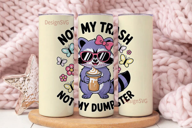 Raccoon Tumbler Wrap PNG Sublimation DesignSVG 