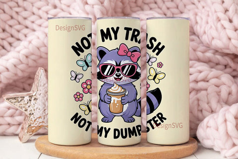 Raccoon Tumbler Wrap PNG Sublimation DesignSVG 