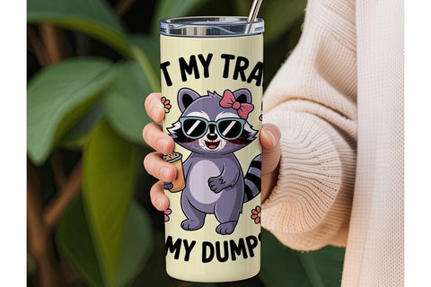 Raccoon Tumbler Wrap PNG Sublimation DesignSVG 