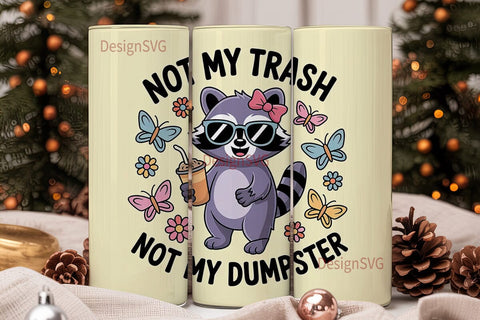 Raccoon Tumbler Wrap PNG Sublimation DesignSVG 