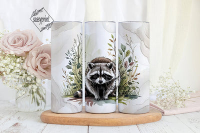 Raccoon Tumbler Wrap PNG Sublimation sassyprint 
