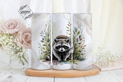 Raccoon Tumbler Wrap PNG Sublimation sassyprint 