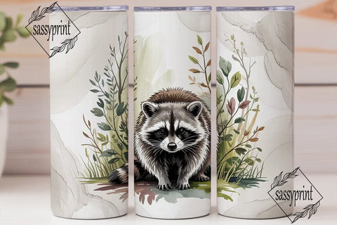 Raccoon Tumbler Wrap PNG Sublimation sassyprint 