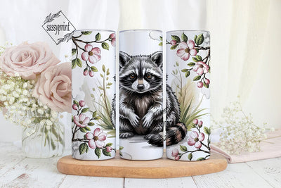 Raccoon Tumbler Wrap PNG Sublimation sassyprint 