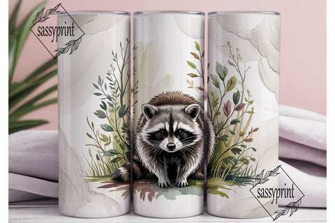 Raccoon Tumbler Wrap PNG Sublimation sassyprint 