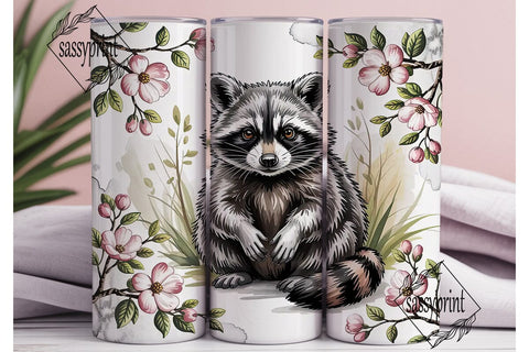 Raccoon Tumbler Wrap PNG Sublimation sassyprint 