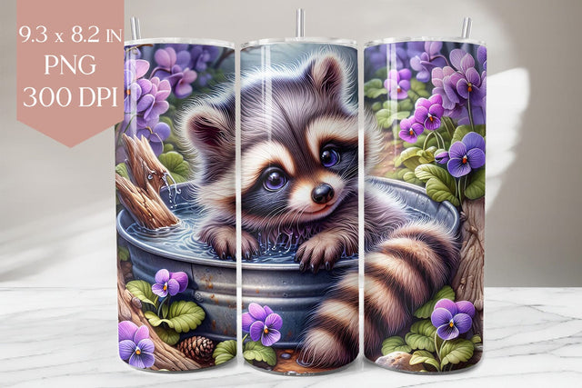 Raccoon Tumbler Wrap Sublimation BijouBay 