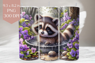 Raccoon Tumbler Wrap Sublimation BijouBay 