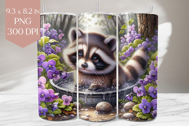 Raccoon Tumbler Wrap Sublimation BijouBay 