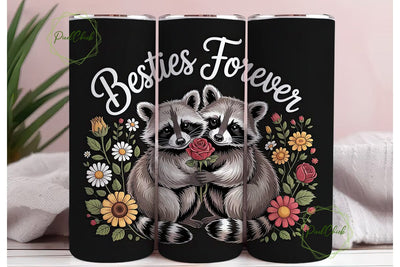 Raccoons Besties Forever 20oz Tumbler Sublimation PixelChick 