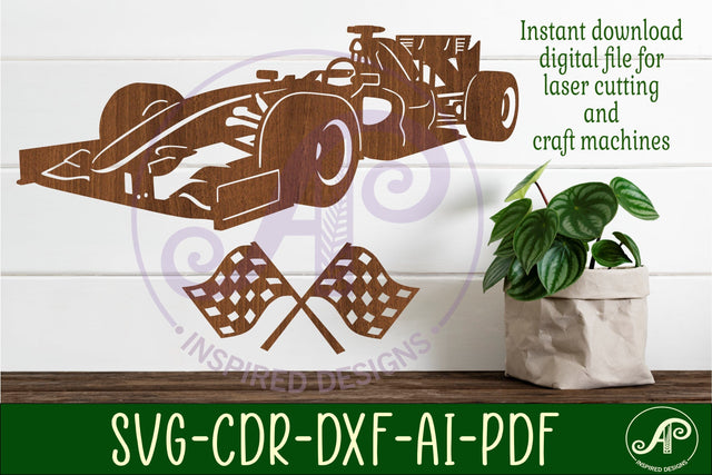 Race car wall sign, SVG file. vector cutting file SVG APInspireddesigns 
