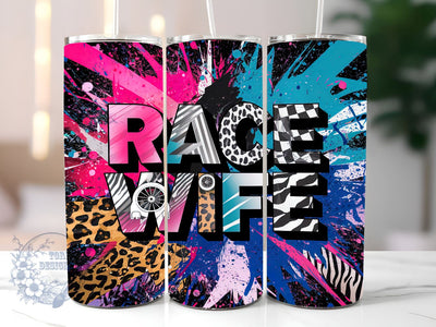 Race Wife 20oz Skinny Tumbler, Racing Tumbler Png, Straight & Tapered Tumbler Wrap, Instant Digital Download Sublimation ToriDesigns 
