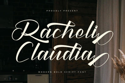 Racheli Claudia - Modern Bold Script Font Font Letterena Studios 