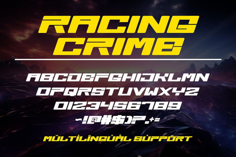 Racing Crime - Futuristic Racing Font Font Mozzatype 