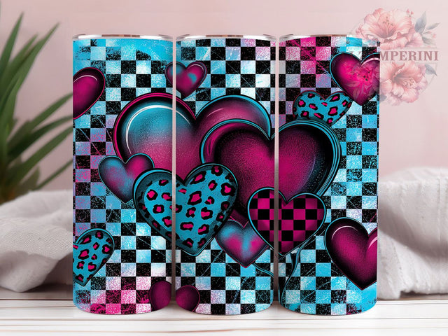 Racing Heart Western Cowgirl Tumbler, Western Cowgirl Wrap, 20oz Sublimation PNG, Checkered Flag Heart Design, Rodeo Racing Cup, Country Girl Tumbler, Race Day Western Wrap Sublimation Li Zamperini 