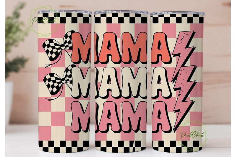 Racing Mama Tumbler Wrap PNG Sublimation PixelChick 