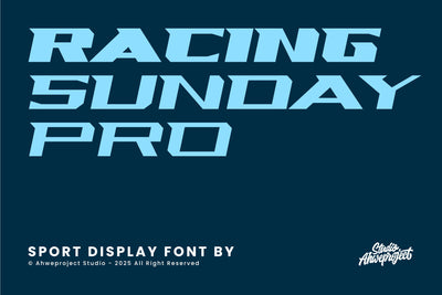 Racing Sunday Pro Font ahweproject 