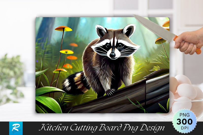 Racoon Background Cutting Board Sublimation Regulrcrative 