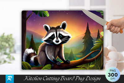 Racoon Background Cutting Board Sublimation Regulrcrative 
