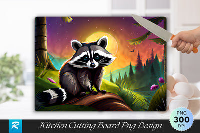 Racoon Background Cutting Board Sublimation Regulrcrative 