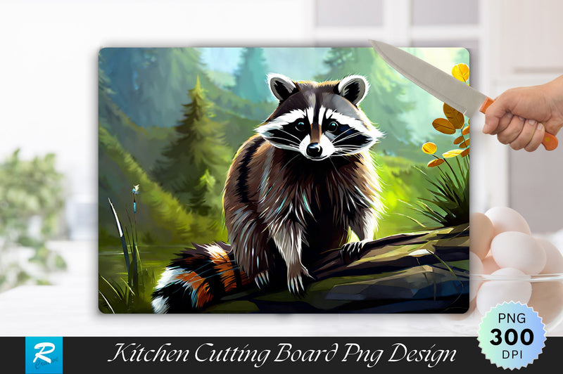 Racoon Background Cutting Board Sublimation Regulrcrative 