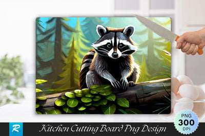 Racoon Background Cutting Board Sublimation Regulrcrative 