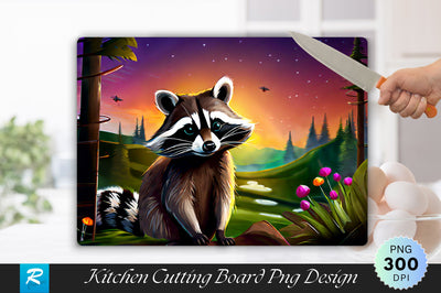 Racoon Background Cutting Board Sublimation Regulrcrative 