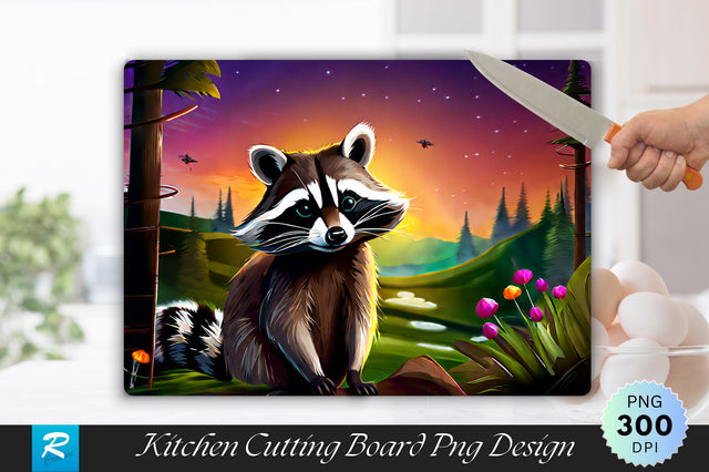 Racoon Background Cutting Board Sublimation Regulrcrative 