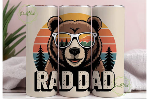 Rad Dad 20oz Tumbler Wrap Sublimation PixelChick 