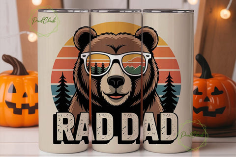 Rad Dad 20oz Tumbler Wrap Sublimation PixelChick 