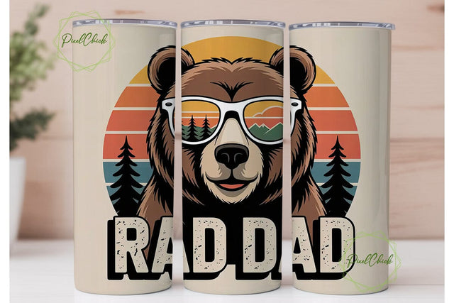Rad Dad 20oz Tumbler Wrap Sublimation PixelChick 
