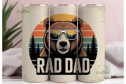 Rad Dad 20oz Tumbler Wrap Sublimation PixelChick 