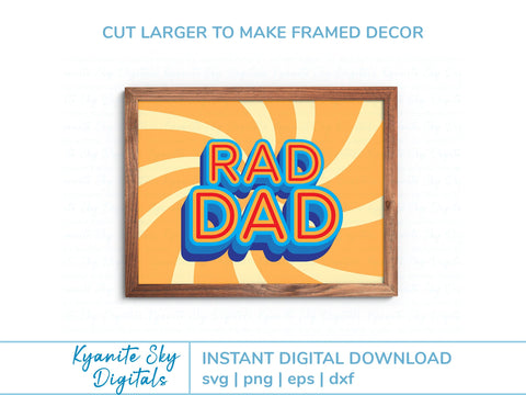 Rad Dad SVG Card retro style layered card for dad father SVG Kyanite Sky Digitals 