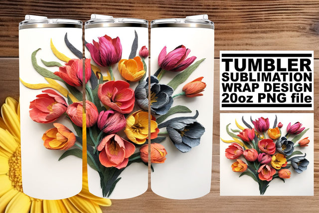Radiant 3D Blossom Tumbler Sublimation Patterns - 20oz Sublimation afrosvg 