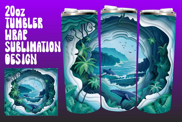 Radiant 3D Sun Tumbler Sublimation Art 20oz Sublimation afrosvg 
