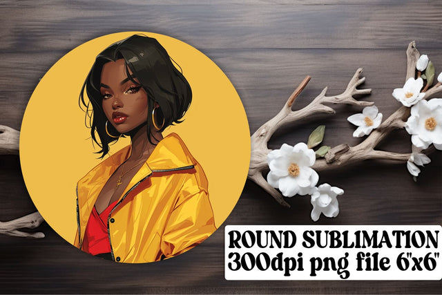 Radiant African American Circle Artwork Sublimation afrosvg 