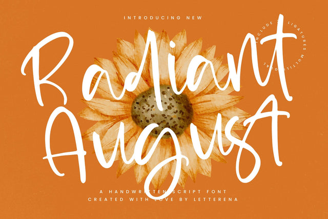 Radiant August - Handwritten Script Font Font Letterena Studios 