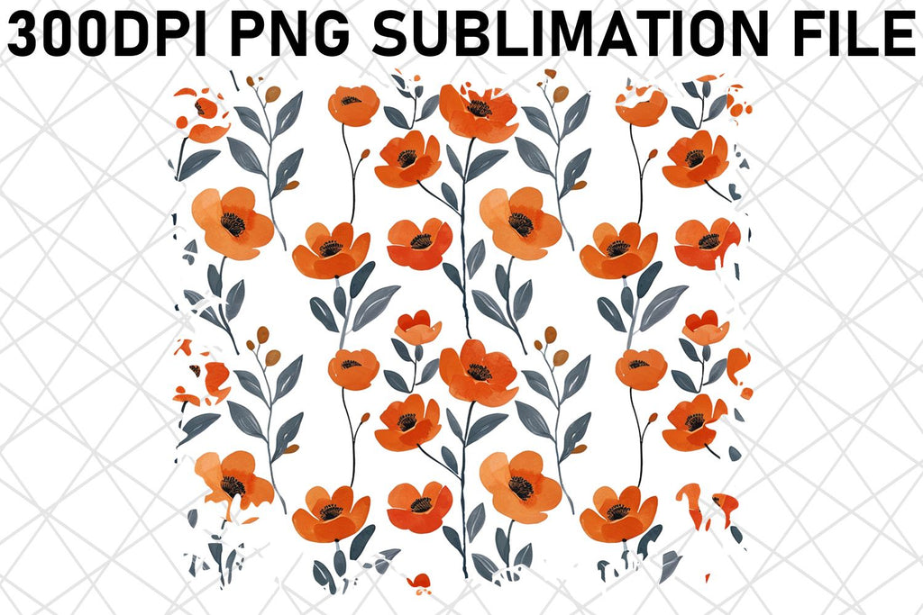 Radiant Bloom Sublimation Art, Floral Pattern PNG Design, Whimsical ...