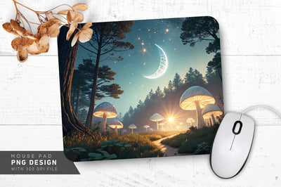 Radiant Cosmic Mushrooms Mousepad SVG Regulrcrative 
