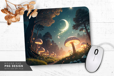 Radiant Cosmic Mushrooms Mousepad SVG Regulrcrative 