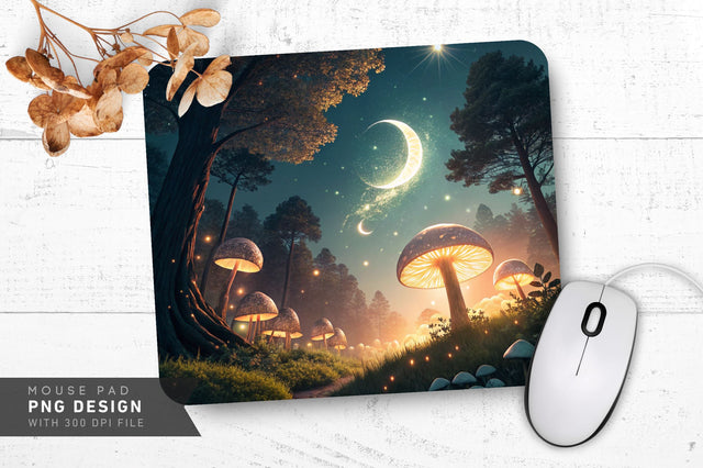Radiant Cosmic Mushrooms Mousepad SVG Regulrcrative 