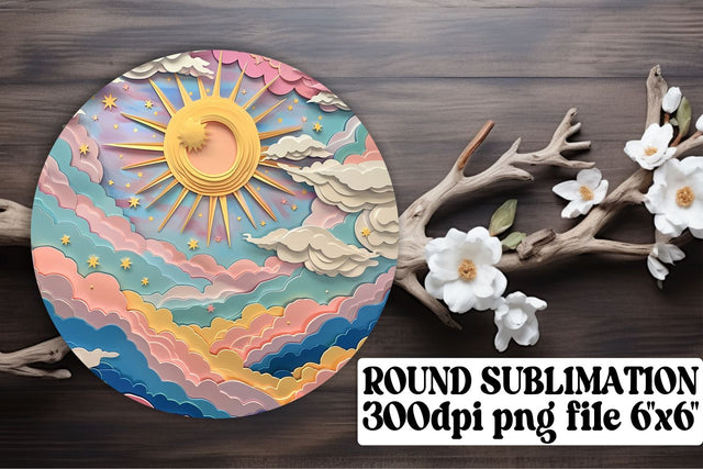 Radiant Dawn: Circle Sublimation Ornament Set Sublimation afrosvg 