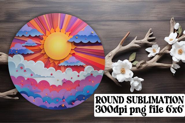 Radiant Dawn: Sun Round Ornament Sublimation Compilation Sublimation afrosvg 