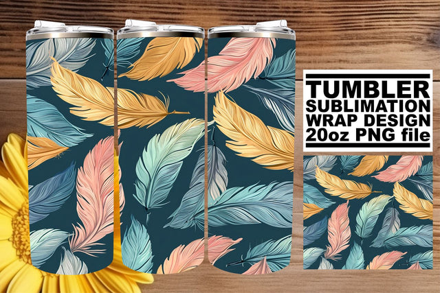 Radiant Feather Celebration Tumbler Art 20oz Sublimation afrosvg 