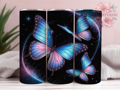Radiant Glowing Butterfly Tumbler, Flying Butterfly Tumbler, Radiant Butterfly Wrap, Artistic Butterfly Design, Vibrant Butterfly Wrap, Sublimation Design, Trendy Gift Idea Sublimation Li Zamperini 