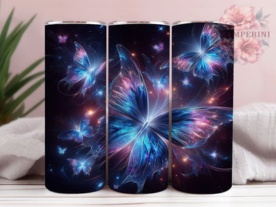 Radiant Glowing Butterfly Tumbler, Flying Butterfly Tumbler, Radiant Butterfly Wrap, Artistic Butterfly Design, Vibrant Butterfly Wrap, Sublimation Design, Trendy Gift Idea Sublimation Li Zamperini 