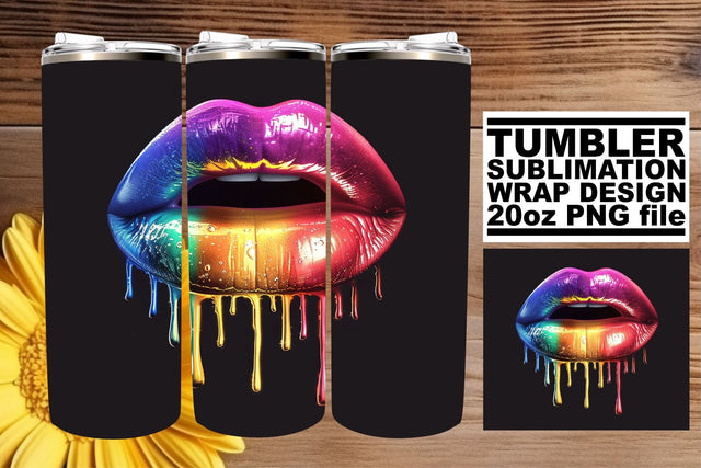 Radiant Lips Tumbler Sublimation Design Sublimation afrosvg 