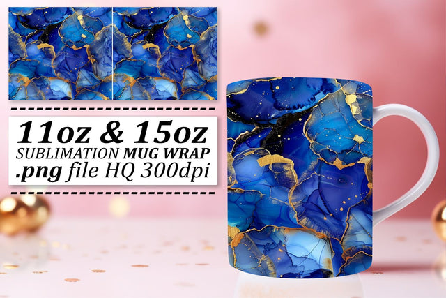 Radiant Marble Effect Mug Wrap, Sublimation, 11oz 15oz Sublimation afrosvg 