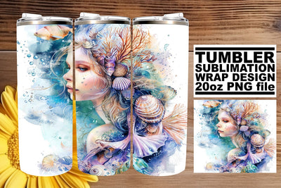 Radiant Ocean Mermaid Sublimation Design Bundle Sublimation afrosvg 